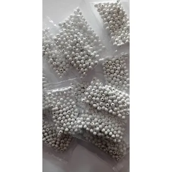 Dětské navlékací korálky Dřevěné korálky O6 mm bílé 10g