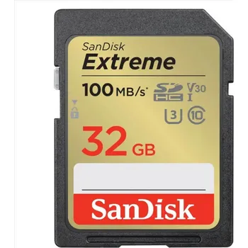 SanDisk Extreme 32 GB Memory Card up to 100 MB/s, UHS-I, Class 10, U3, V30