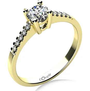 Prsten Couple, Zásnubní prsten Marcia ve žlutém zlatě se zirkony, vel. 52, prům. 16.6 mm, 585-68-1-4020.0Z00.0.52.001