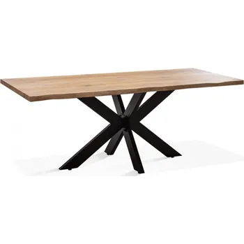 Jídelní stůl Jídelní stůl masiv dub a kov Dakota přírodní hrany 160x100