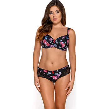 Dámské oblečení Dámská podprsenka 1533 - AVA černá s květy 70G