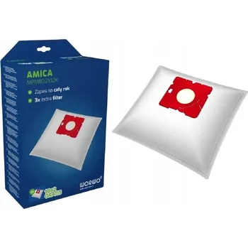 Sáček do vysavače Sáčky Worwo pro vysavače Amica, AEG, Beko - MPMB02X12K 12ks + 3 filtry