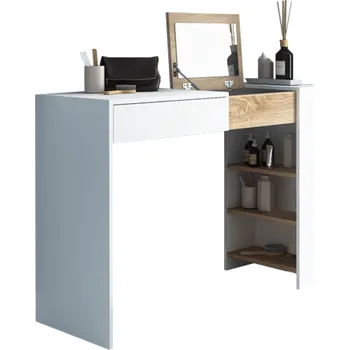 Toaletní stolek Tempo Kondela Toaletní stolek / psací stůl, bílá / dub sonoma, ELIS