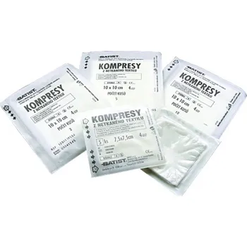 Zdravotnický materiál Kompresy z netkaného textilu sterilní 4vr. 5 x 5 cm / 10 ks