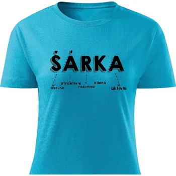 Dámské tričko Dámské tričko Šárka Barva: Tyrkysová, Velikost: L