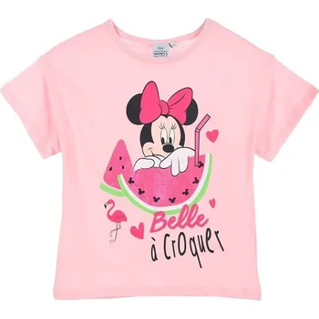 Světle růžové dívčí tričko Minnie Mouse Velikost: 104