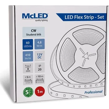 Žárovka McLED Set LED pásek 1m, CW, 4,8W/m