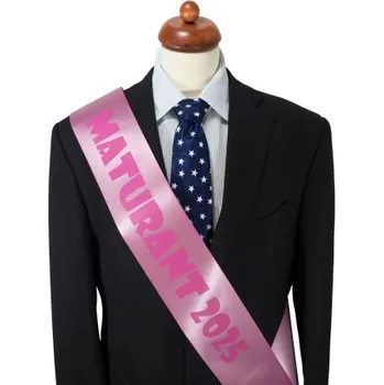 Party dekorace Maturitní šerpa růžová - saténová