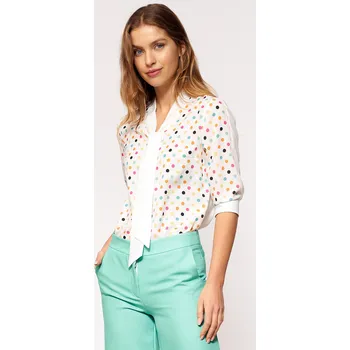 Dámská košile Dámská halenka B140 ecru-puntíky - Nife 44