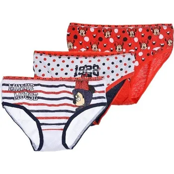 Kalhotky Trojbalení kalhotek s Minnie Mouse - červená/modrá/bílá Velikost: 116/128