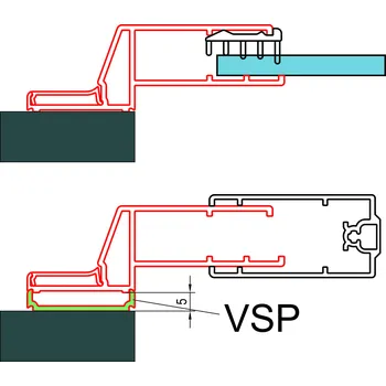 RONAL Profil k postrannímu upevnění dveří nebo boční stěny (VSP profil není součástí, nutno objednat zvlášť) D22EP.06.SM1