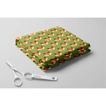 Fleece antipiling, Geometrické lišky Barva: Olivová