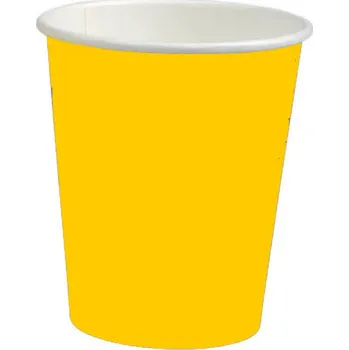 Jednorázové nádobí Papírový kelímek 280 ml žlutý (pr. 80 mm) (50 ks)