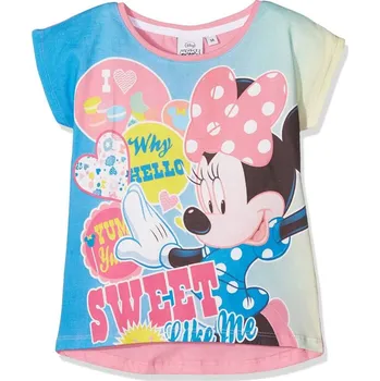 Minnie Mouse růžovo-modré tričko s potiskem Velikost: 116