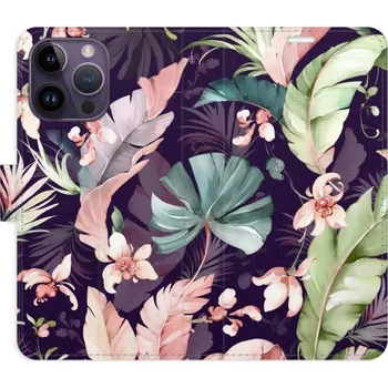 Pouzdro na mobilní telefon Flip pouzdro iSaprio - Apple iPhone 14 Pro Max - Flower Pattern 08 - kapsičky na karty (Knížkový flip kryt, obal, pouzdro iSaprio na mobil Apple iPhone 14 Pro Max - Flower Pattern 08 - 360° ochrana telefonu, přihrádka na karty a hotovost, funkce stojánku,