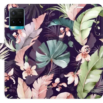 Pouzdro na mobilní telefon Flip pouzdro iSaprio - Vivo Y21 / Y21s / Y33s - Flower Pattern 08 - kapsičky na karty (Knížkový flip kryt, obal, pouzdro iSaprio na mobil Vivo Y21 / Y21s / Y33s - Flower Pattern 08 - 360° ochrana telefonu, přihrádka na karty a hotovost, funkce stojánku,)