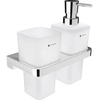 Dávkovač mýdla Nástěnný držák s dávkovačem mýdla a pohárkem z matného skla NIMCO MAYA MA 2905831H-T-26 Nimco