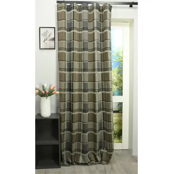 Závěsy Greifos 50 šedohnědé káro