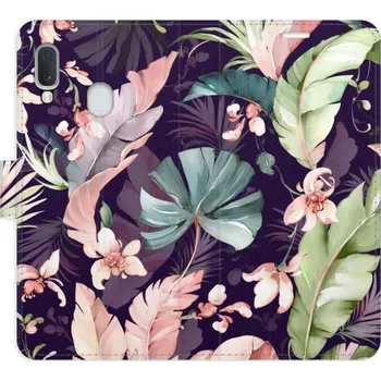 Pouzdro na mobilní telefon Flip pouzdro iSaprio - Samsung Galaxy A20e - Flower Pattern 08 - kapsičky na karty (Knížkový flip kryt, obal, pouzdro iSaprio na mobil Samsung Galaxy A20e - Flower Pattern 08 - 360° ochrana telefonu, přihrádka na karty a hotovost, funkce stojánku, pevná T