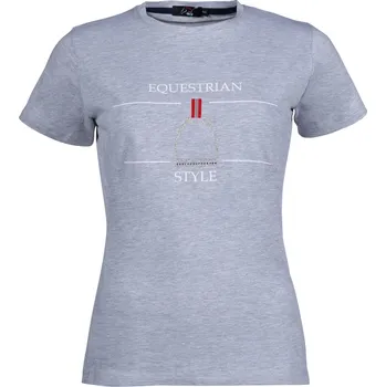 Dámské tričko HKM Triko Equine Sports HKM, dámské, grey mottled XL