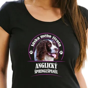 Dámské tričko STRIKER Dámské tričko Anglický špringlšpaněl Barva: Černá, Velikost: M