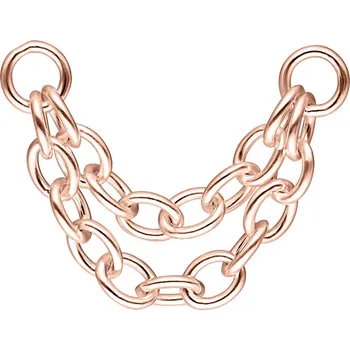 Piercing Wildcat Wildcat Dvojitý stříbrný řetízek na piercing - rosegold