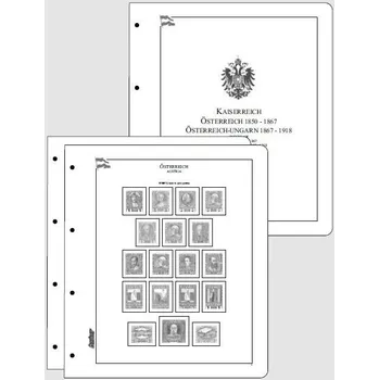Sběratelství Albové listy CONTOUR-S Rakousko 1850-1918, nezasklené (41 listů), papír 250gr.