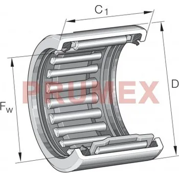 INA HK 2520 2RS-AS1-L271 jehlové ložisko s lisovaným pouzdrem