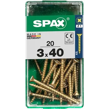 Vrut SPAX Vrut 3x40, zápustná hlava, PZ, YELLOX, 20 ks (S)