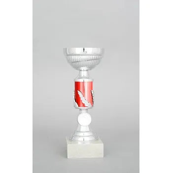 Stříbrnočervený sportovní pohár 23 - 29 cm - 23 cm