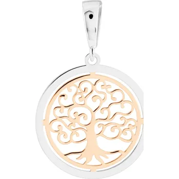 Přívěsek GEMMAX Original – garance kvality Kulatý přívěsek Strom života z růžovo-bílého zlata – zlatý šperk ryzosti 585/1000 v Dárkovém balení s Certifikátem GLPCN-01047