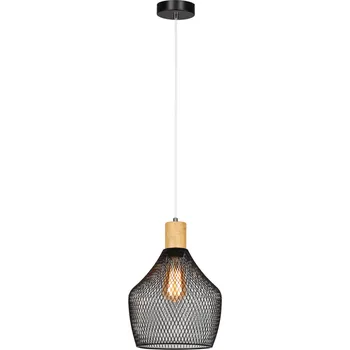 Tempo Kondela Visící lampa, černá/přírodní, KOLEN