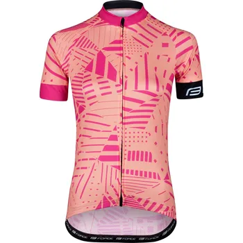 cyklistický dres dres FORCE SHARD LADY kr. rukáv, meruňkový XXL