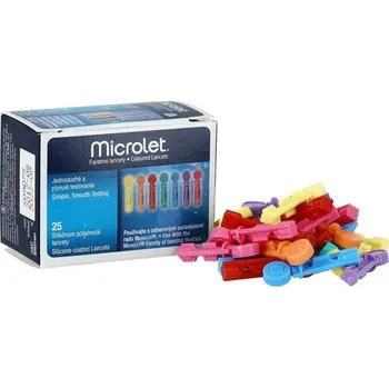 Odběrové pero Lancety barevné - Microlet, 25 ks