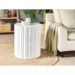 Příruční stolek bílý MDF povrchová úprava kulatý nábytek do obýváku vintage design Beliani