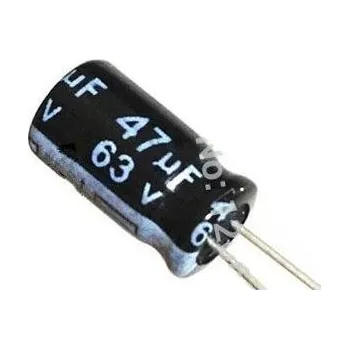 Elektronická součástka 47u/63V 105° 8x11x3,5mm, elektrolyt.kondenzátor radiální