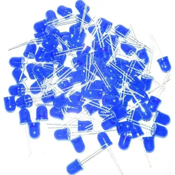 Polovodič LED 10mm modrá difuzní, balení 100ks