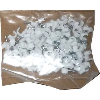 Síťový kabel Kabelová příchytka 4mm bílá, balení 100ks