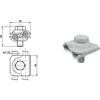 Hromosvod TREMIS V611 / SUBz Cu ( měď ) svorka univerzální se závitem