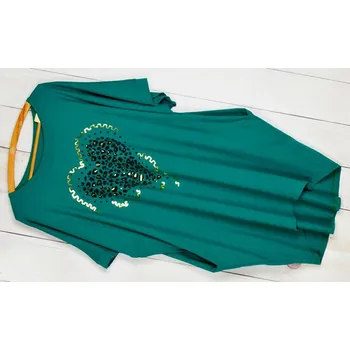 Dámské šaty Fashionweek Pohodlné bavlněné volné šaty s kapsami OVERSIZE pro moletky MD482 Barva: Zelená, Velikost: Universal