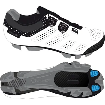 Pánské cyklistické tretry tretry FORCE MTB POINTS dámské, bílo-černé 35