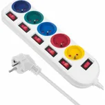 Napájecí lišta 5 zásuvek s vypínači /multi MCE204 M/W
