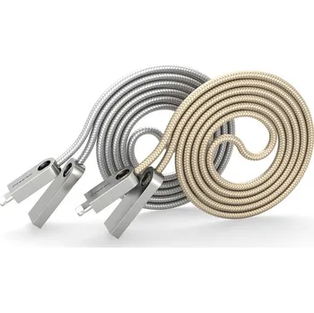 Datový kabel PINENG Datový a nabíjecí kabel PN-310 micro USB - Apple Lightning Barva: Stříbrná