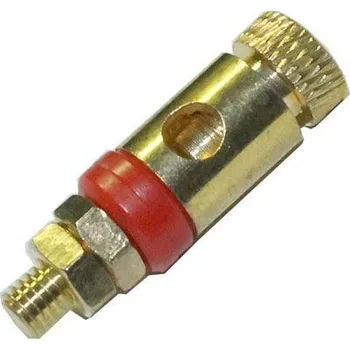 Síťový kabel Svorka kovová zlacená,červený plast, délka 47mm