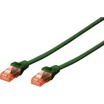 Digitus DK-1617-100/G RJ45 síťové kabely, propojovací kabely CAT 6 U/UTP 10.00 m zelená samozhášecí, bez halogenů, kulat