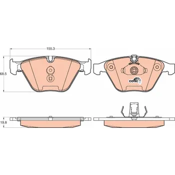 Brzdová destička Sada brzdových destiček, kotoučová brzda TRW GDB2021