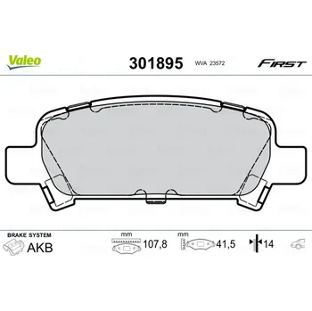 Brzdová destička Sada brzdových destiček, kotoučová brzda VALEO 301895