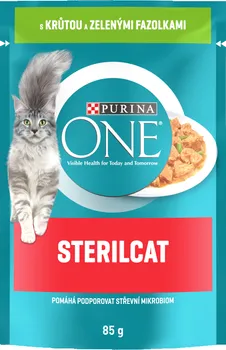 Krmivo pro kočku Purina One Sterilcat Mini filetky krůta/zelené fazolky 26x 85 g