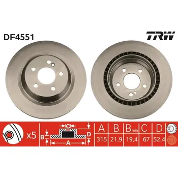 Brzdový kotouč Brzdový kotouč TRW DF4551