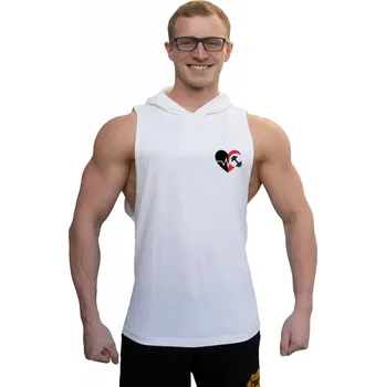 Pánské tílko Tílko s kapucí Superhuman malé logo - IRON IN HEART - bílá Bílá M